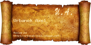 Urbanek Axel névjegykártya