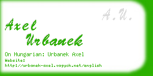axel urbanek business card